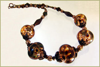 handmade glass bead necklace